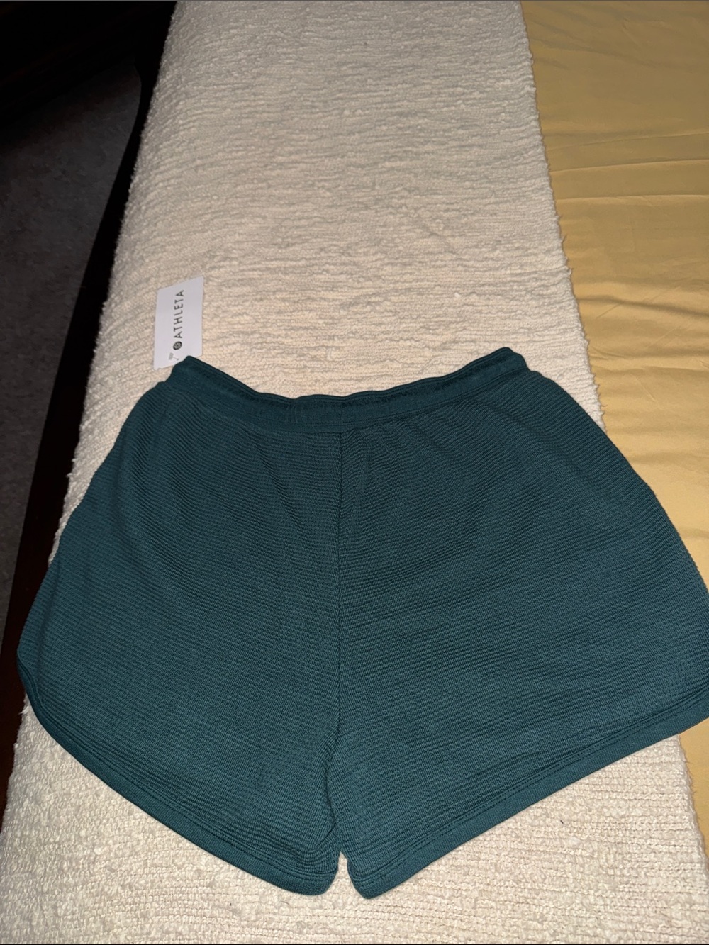 Athleta Teal Green Knit Drawstring Athletic Shorts - Picture 2 of 2